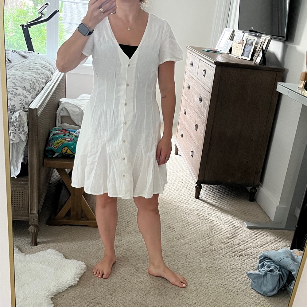 White Button-Down Dress